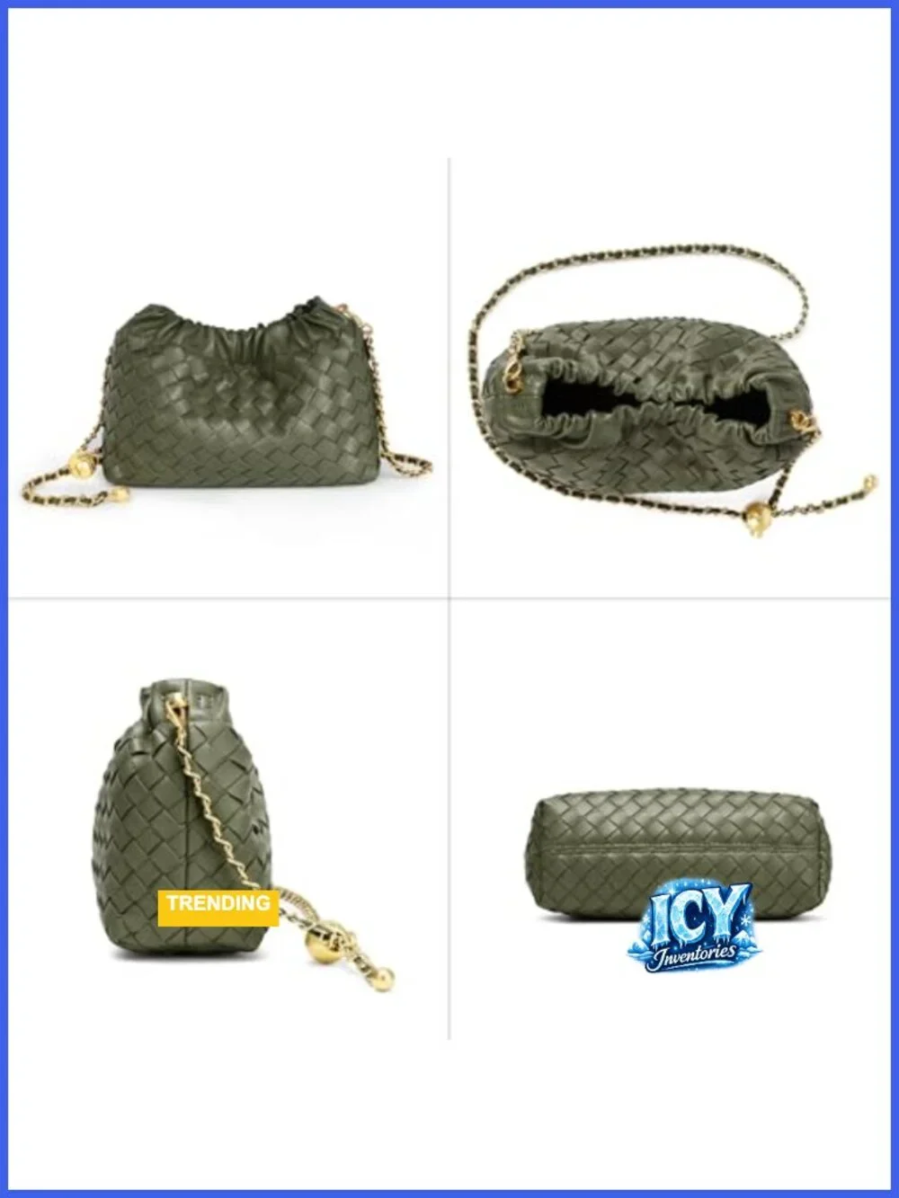 Woven Crossbody Bag & Evening Purse - Dumpling Clutch Hobo Shoulder Bag